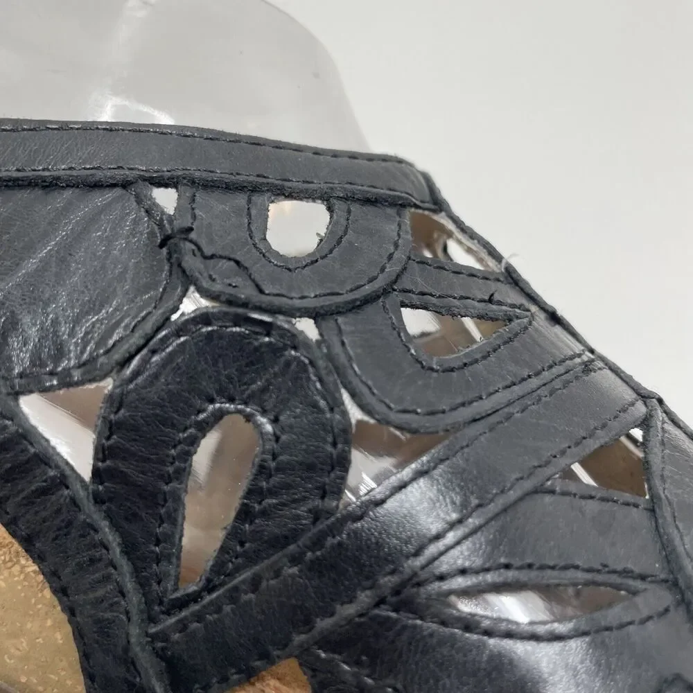 Josef Seibel‎ Women's Leather Sandal Shoe Ruth EU 41 US 9.5 Slingback Black